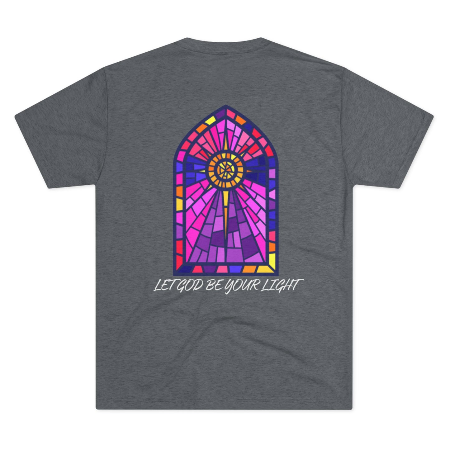 Forged In Faith Athetics Crew T Shirt - Let God Be Your Light