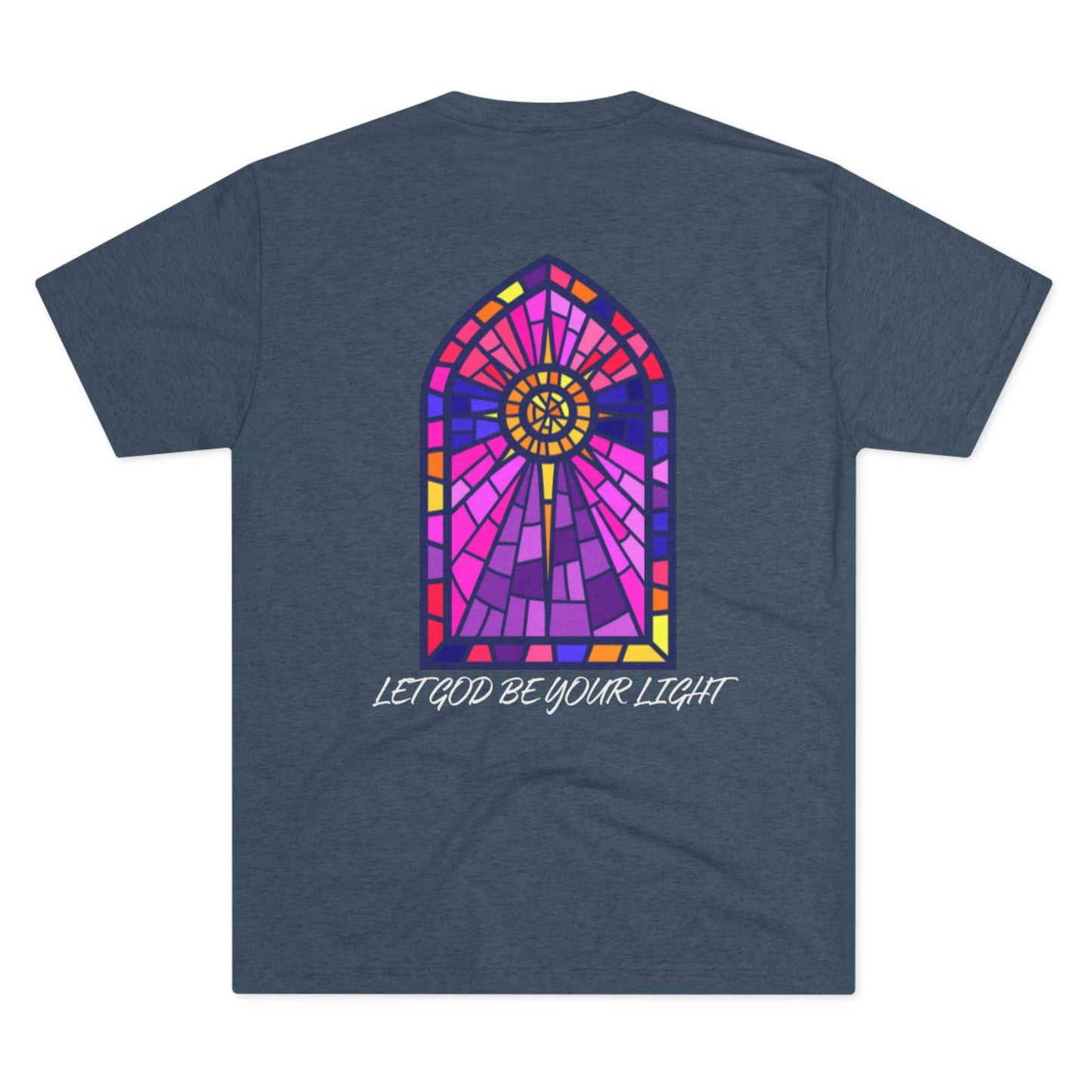 Forged In Faith Athetics Crew T Shirt - Let God Be Your Light