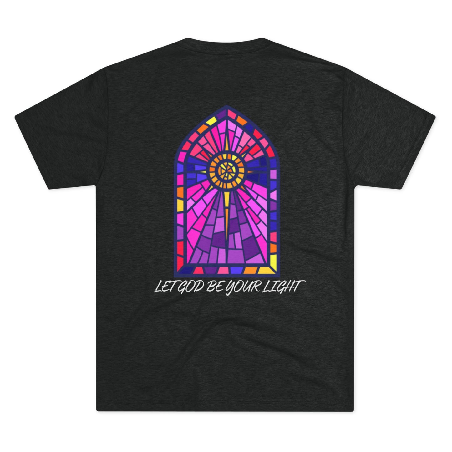 Forged In Faith Athetics Crew T Shirt - Let God Be Your Light