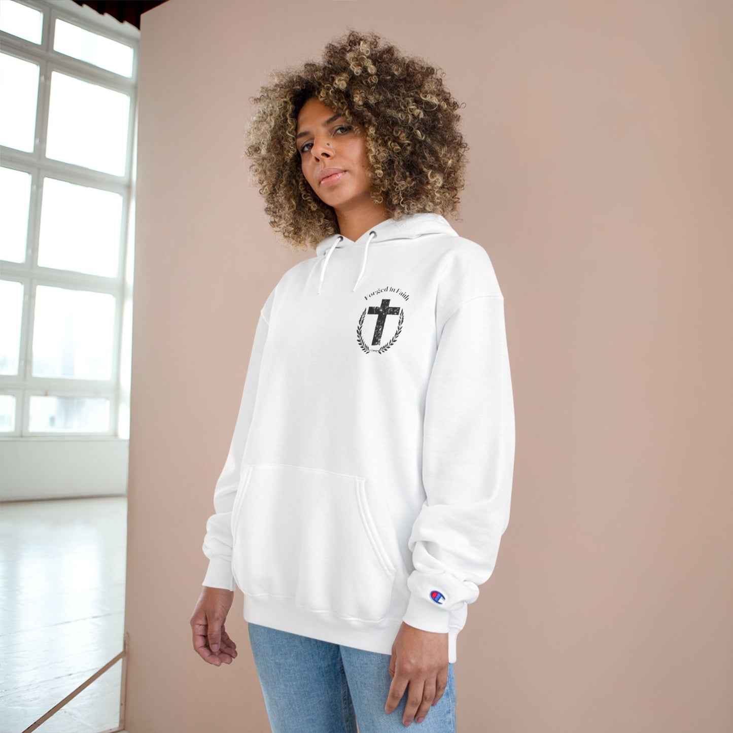 Forged In Faith Athletics Champion Hoodie - Jesus Loves You