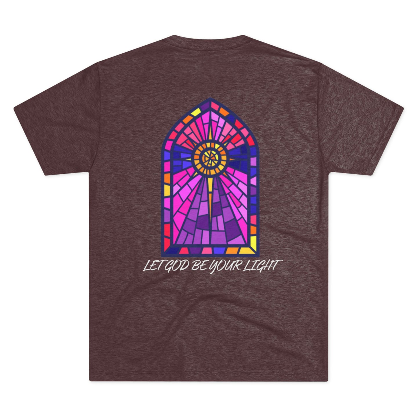 Forged In Faith Athetics Crew T Shirt - Let God Be Your Light