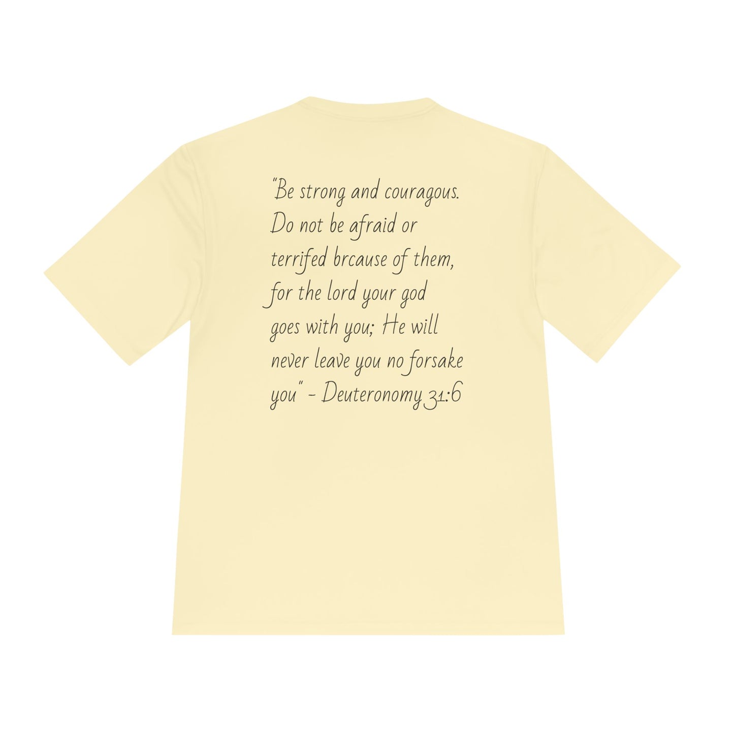 Forged In Faith Performance Shirt - Deuteronomy 31:6
