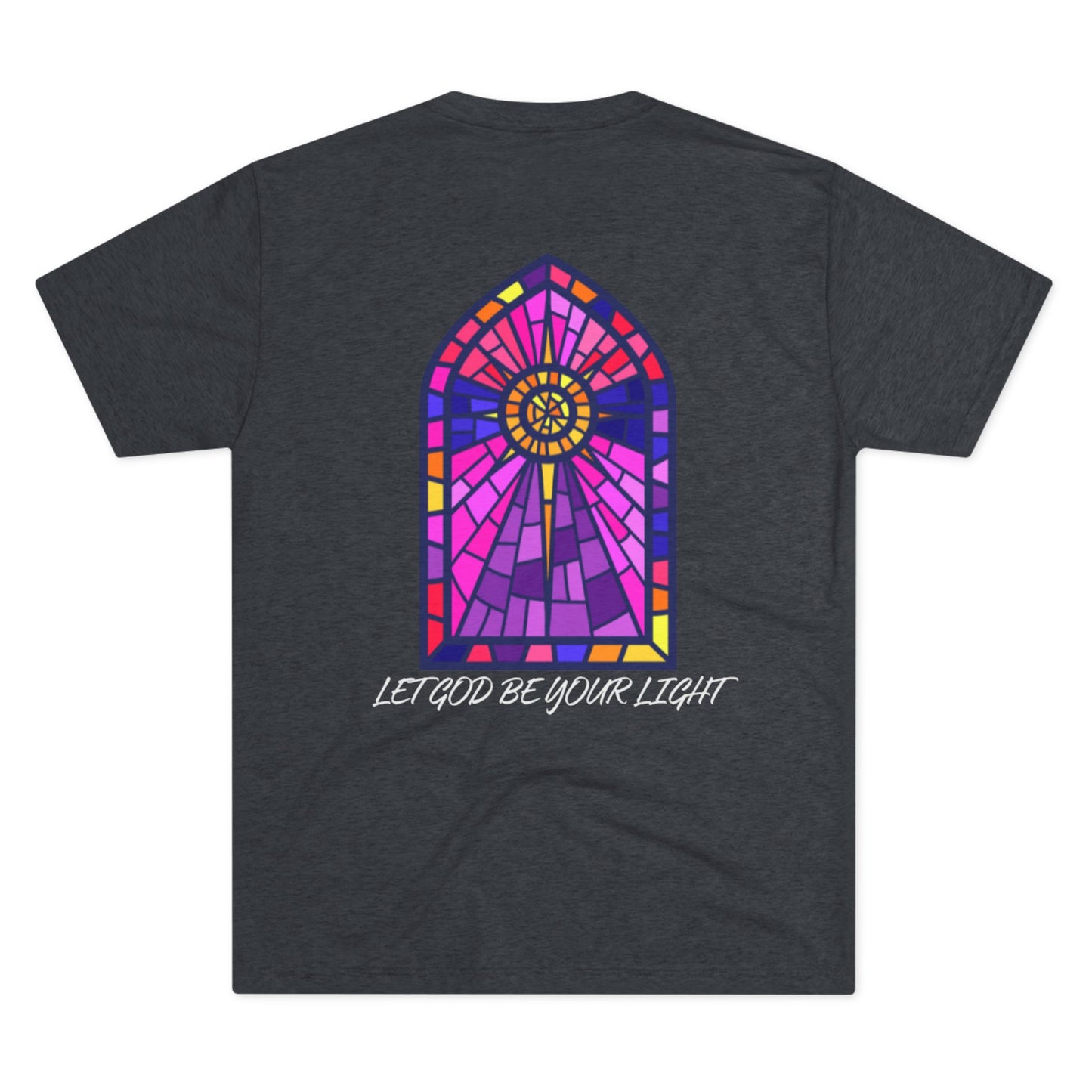 Forged In Faith Athetics Crew T Shirt - Let God Be Your Light