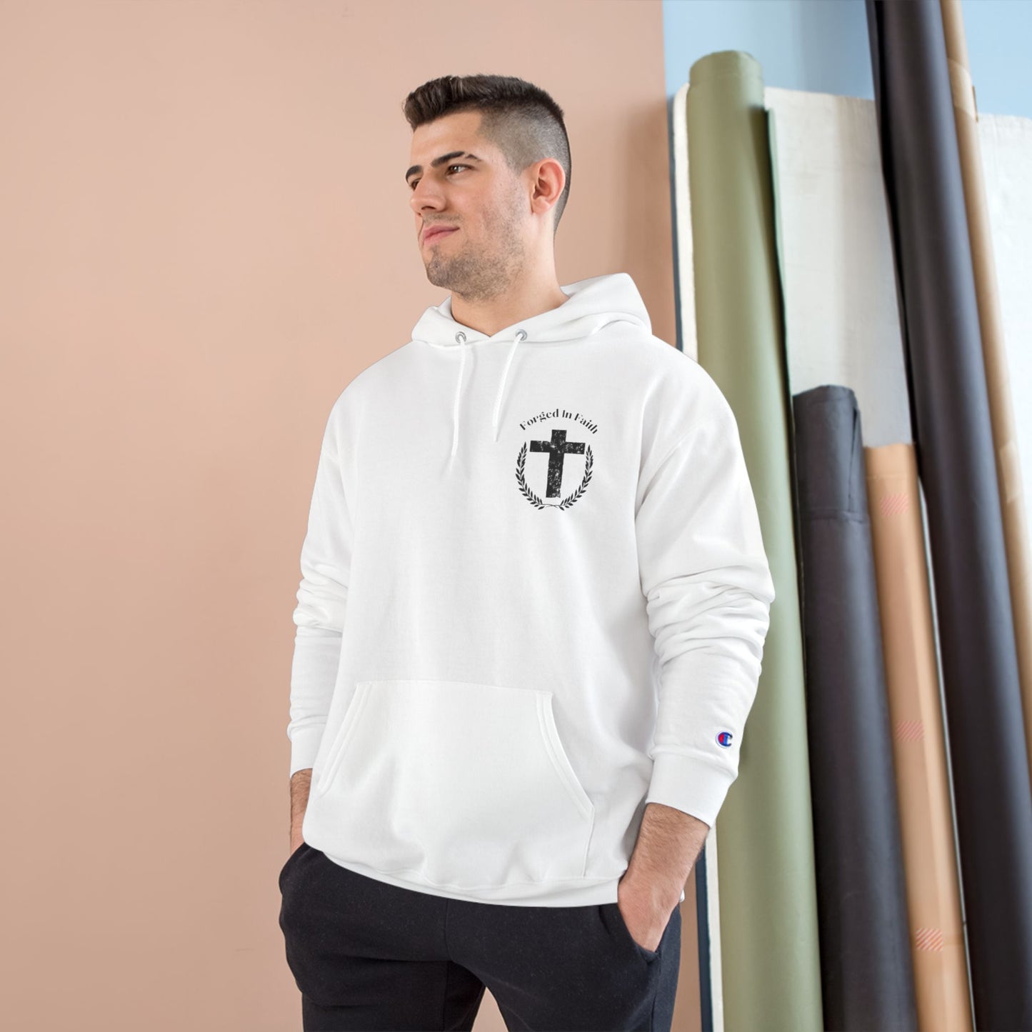 Forged In Faith Athletics Champion Hoodie - Jesus Loves You
