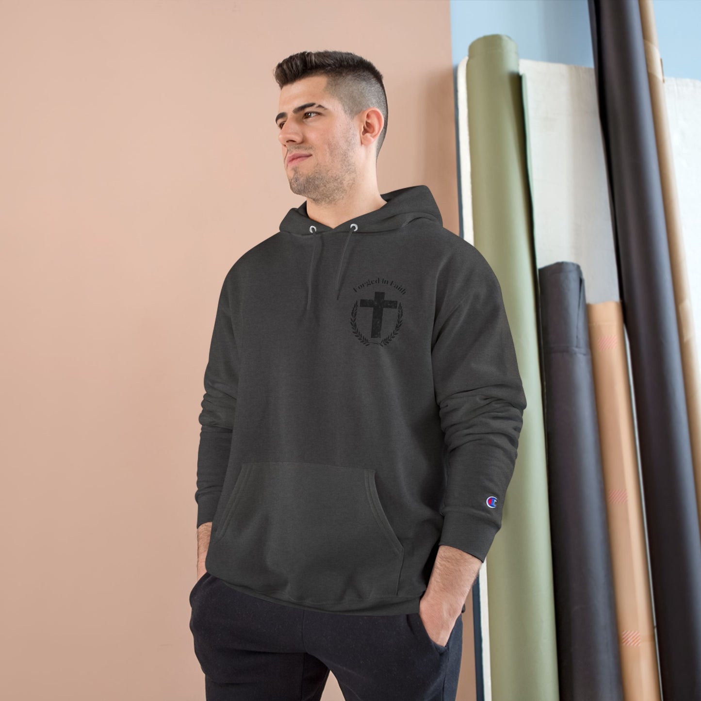 Forged In Faith Athletics Champion Hoodie - Jesus Loves You