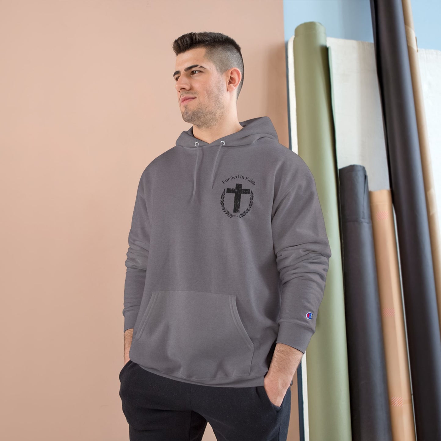 Forged In Faith Athletics Champion Hoodie - Jesus Loves You